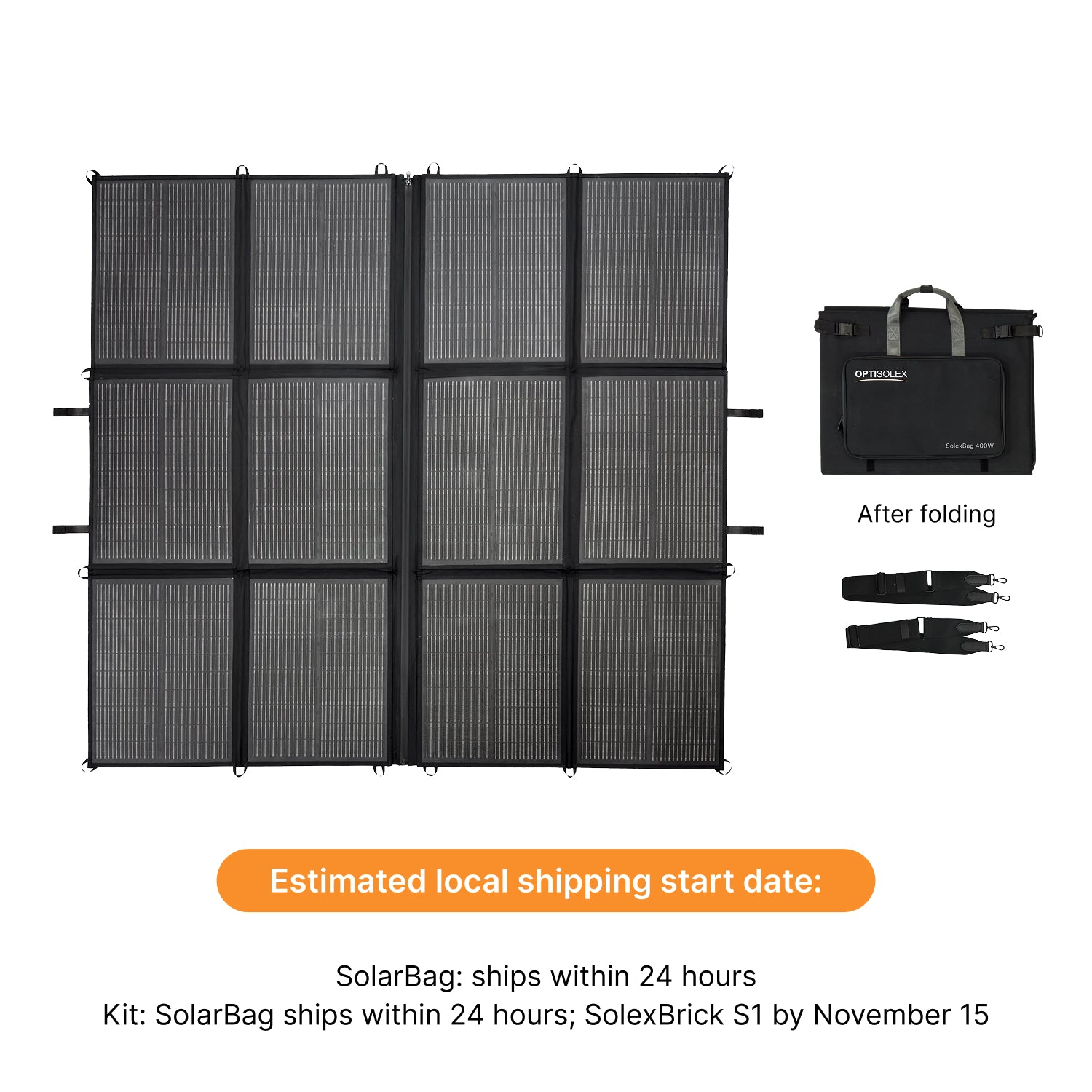 OptiSolex 400W Portable SolarBag (Kit)