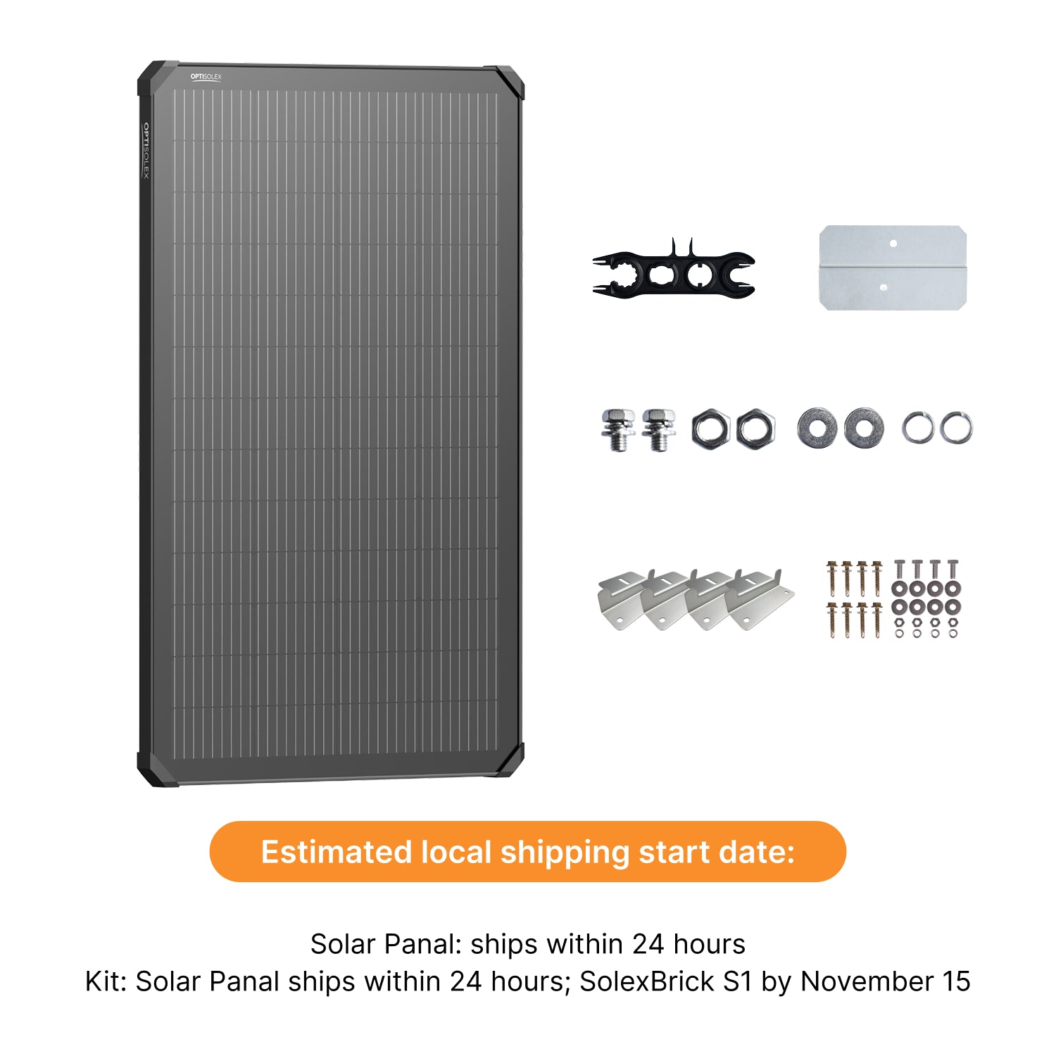 OptiSolex 200W Mountable Solar Panel (Kit)