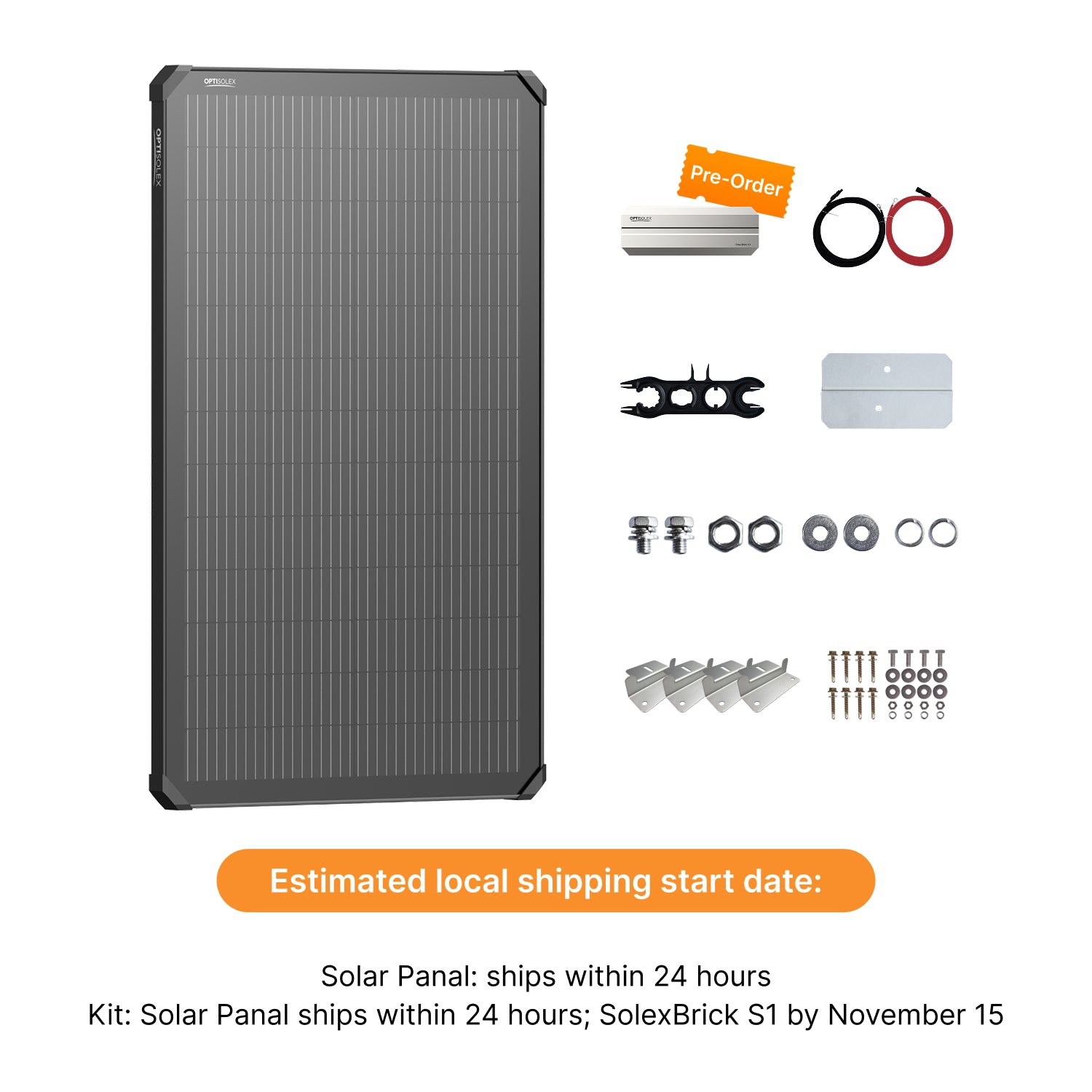 OptiSolex 200W Mountable Solar Panel (Kit)