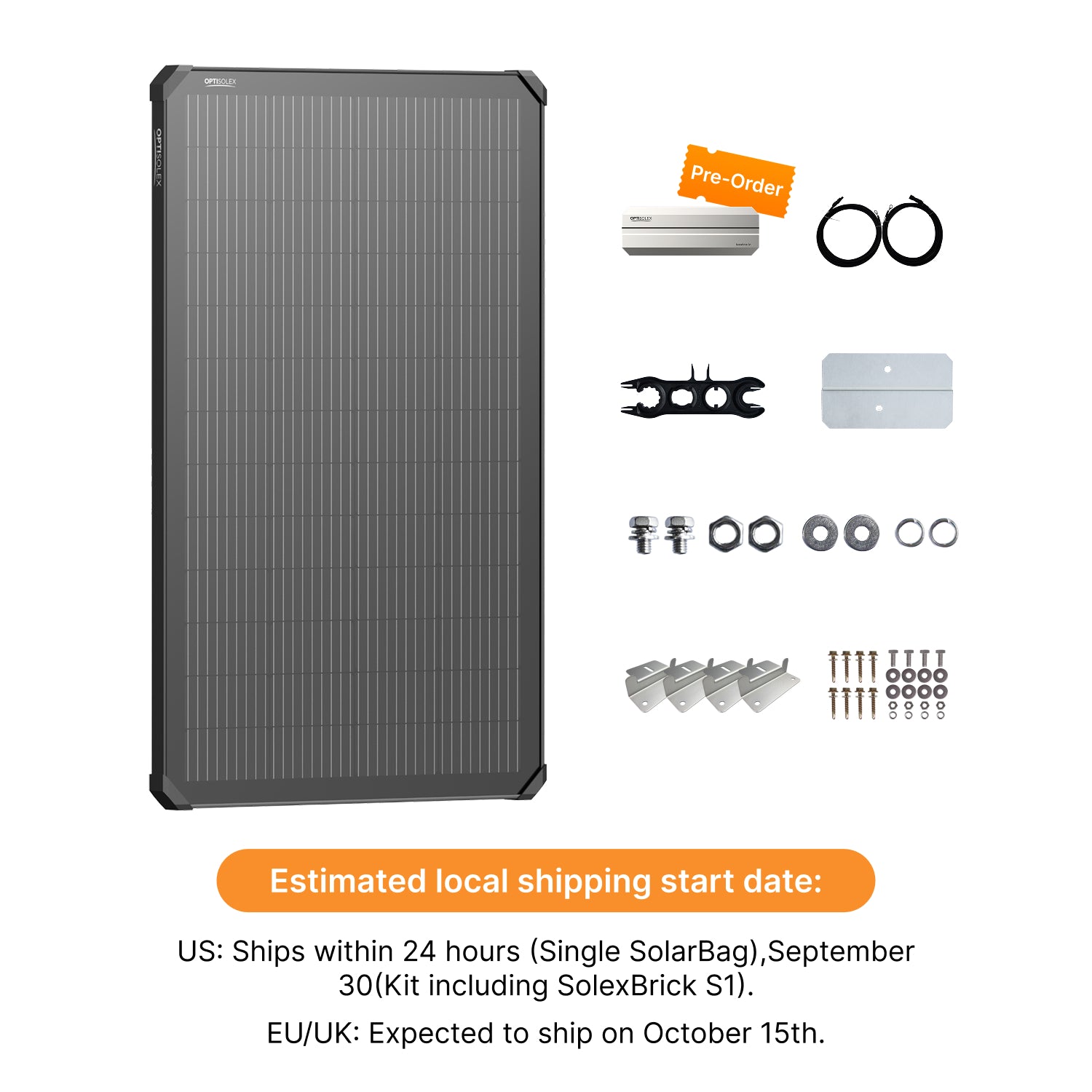 OptiSolex 200W Mountable Solar Panel Kit