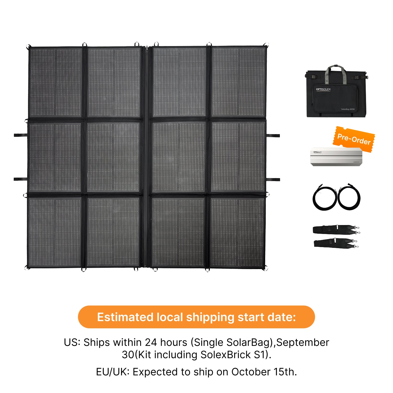 OptiSolex 400W Portable SolarBag Kit