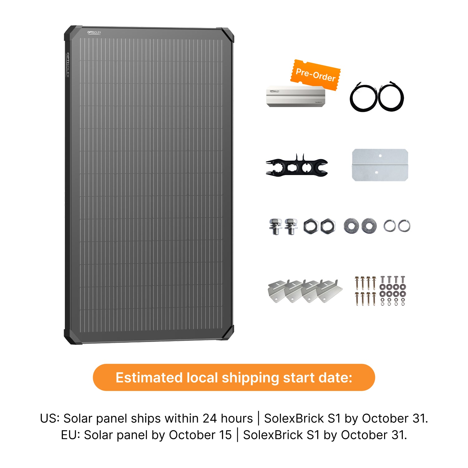 OptiSolex 200W Mountable Solar Panel (Kit)