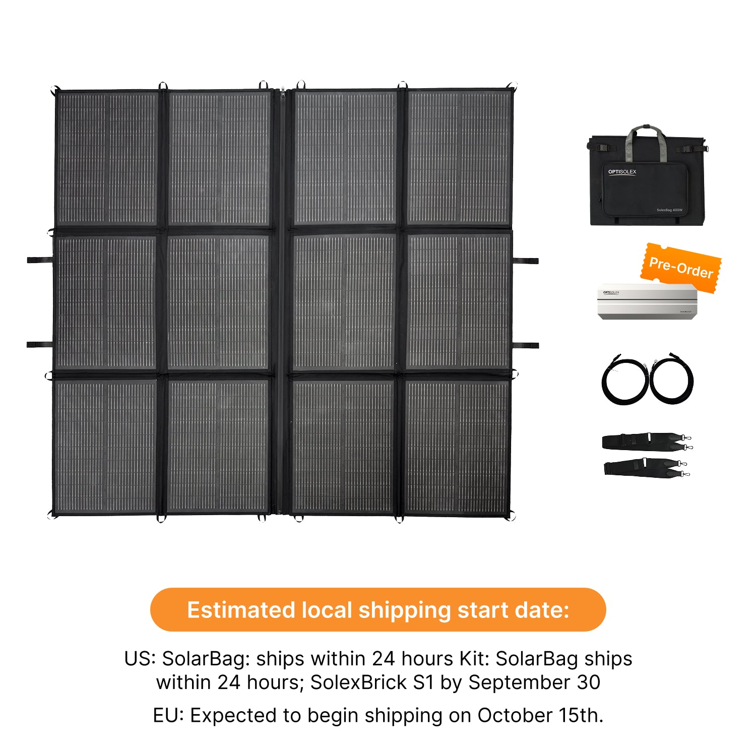 OptiSolex 400W Portable SolarBag Kit